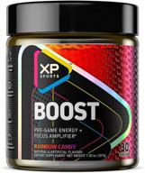 🌈 xp sports boost powder: formulated gamer energy drink powder for esports athletes and gamers - rainbow candy flavor logo