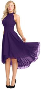 img 2 attached to 👗 Stunning ACSUSS Halter Neck High Low Bridesmaid Dress for Elegant Evening Prom