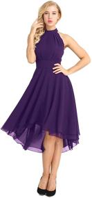 img 3 attached to 👗 Stunning ACSUSS Halter Neck High Low Bridesmaid Dress for Elegant Evening Prom