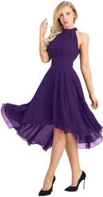 img 4 attached to 👗 Stunning ACSUSS Halter Neck High Low Bridesmaid Dress for Elegant Evening Prom