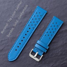 img 2 attached to 🔵 22mm Medium Blue Leather Watch Band for Samsung Galaxy Watch 46mm, Gear S3 Frontier/Classic - Quick Release Smart Straps, Unisex Size - Ideal Replacement Band for Men and Women