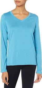 img 4 attached to 🌬️ Stay Cool and Stylish with Hanes Women's Cooldri Performance Long Sleeve V-neck Tee