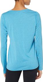 img 3 attached to 🌬️ Stay Cool and Stylish with Hanes Women's Cooldri Performance Long Sleeve V-neck Tee