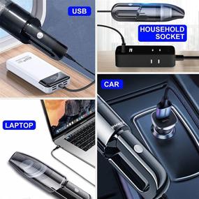 img 2 attached to 🧹 MNUTIJI Cordless Handheld Car Vacuum Cleaner 6000PA - Rechargeable & Portable with HEPA Filters for Car Home Cleaning