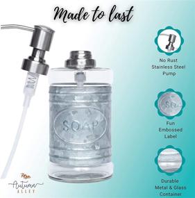 img 2 attached to Enhance Your Bathroom with Autumn Alley 3 Piece Farmhouse Accessory Set - Galvanized Soap Dispenser, Cotton Ball Container, Qtip Organizer