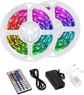 🌈 yutop 32.8ft rgb led strip lights: color changing tape light with remote and power supply - ideal for kitchen, bedroom, and home decoration логотип