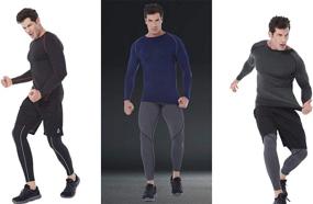 img 2 attached to 👕 Optimized Queerier Compression Shirts for Men - Long Sleeve Running Tops, Baselayer Underlayer Shirt, Men's Long Sleeve Top