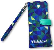 koda black printed womens wristlet women's handbags & wallets logo
