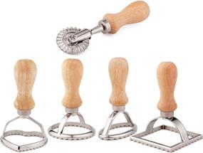 img 4 attached to 🍝 5-Piece Ravioli Stamp and Cutter Set with Roller Wheel and Wooden Handle - Ideal for Italian Dumplings, Spaghetti, Lasagna, and Pies