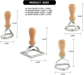 img 2 attached to 🍝 5-Piece Ravioli Stamp and Cutter Set with Roller Wheel and Wooden Handle - Ideal for Italian Dumplings, Spaghetti, Lasagna, and Pies