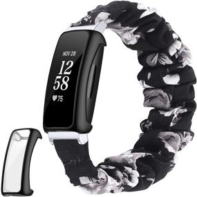 img 4 attached to 💁 Повязки DAIKA Scrunchies Bands плюс чехол с защитным экраном: стильные и защитные аксессуары для Fitbit Inspire 2 для женщин.