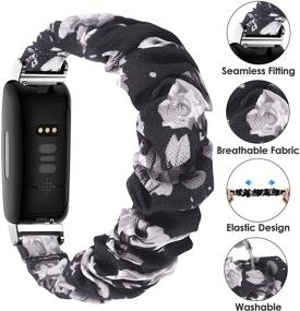 img 3 attached to 💁 Повязки DAIKA Scrunchies Bands плюс чехол с защитным экраном: стильные и защитные аксессуары для Fitbit Inspire 2 для женщин.
