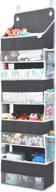 🗄️ ulg over door organizer with 4 large pockets, 6 mesh side pockets, and 33lbs weight capacity - hanging storage organizer with clear window for bedroom, nursery, baby/kids toys, shoes, and diapers in dark grey логотип