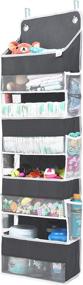 img 4 attached to 🗄️ ULG Over Door Organizer with 4 Large Pockets, 6 Mesh Side Pockets, and 33lbs Weight Capacity - Hanging Storage Organizer with Clear Window for Bedroom, Nursery, Baby/Kids Toys, Shoes, and Diapers in Dark Grey