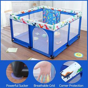 img 3 attached to 👶 Portable Baby Play Yard: Anti-Fall Infant Playpen, Safety Activity Center for Toddlers - Square 49in x 49in (Q-68)