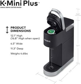 img 1 attached to ☕ Кофеварка Keurig K-Mini Plus: кофемашина для одной чашки K-Cup с размешиванием объемом 6-12 унций, хранением K-Cup и совместимостью с путешественными кружками, черная.