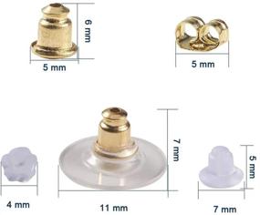 img 3 attached to 💍 260PCS Gold Earring Backs Kit - Comriou Earring Backings - 5 Different Models, Metal Butterfly, Bullet, Rubber & Plastic Shapes - Secure Earring Backs (Gold S-01)