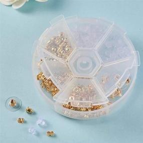 img 1 attached to 💍 260PCS Gold Earring Backs Kit - Comriou Earring Backings - 5 Different Models, Metal Butterfly, Bullet, Rubber & Plastic Shapes - Secure Earring Backs (Gold S-01)