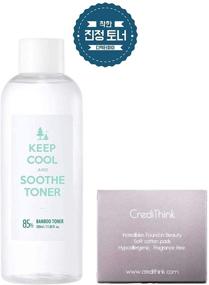 img 1 attached to 🎋 11.83 fl. oz. KEEP COOL Soothe Bamboo Face Toner, Ultra Hydrating Moisturizer with Hyaluronic Acids & Cotton Pads – Instant Soothing, Skin Protection & Pore Minimizing, Fragrance-Free