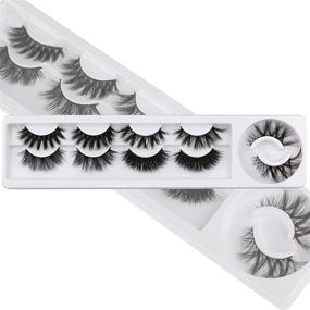 img 3 attached to 💫 ALICROWN False Eyelashes Pack - 5 Pairs of Natural Volume Fluffy Crossed Luxury Faux Mink Lashes, 5D Thick & Full Soft Handmade Lashes Collection