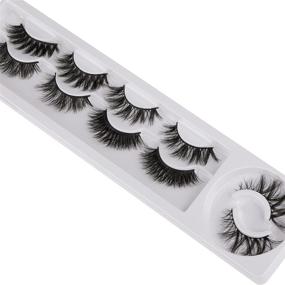 img 2 attached to 💫 ALICROWN False Eyelashes Pack - 5 Pairs of Natural Volume Fluffy Crossed Luxury Faux Mink Lashes, 5D Thick & Full Soft Handmade Lashes Collection