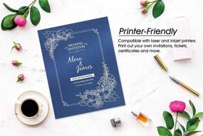 img 2 attached to 🎉 Navy Blue Shimmer Paper - 100-Pack Metallic Paper, 80 lb Text, Double Sided, Printer Friendly - Ideal for Wedding Celebrations, Birthday Parties, Crafts, Letter Size Sheets, 8.5 x 11 Inches