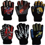 🧤 gilbin magic-stretch gripper glove for kids, sports set, 6 pairs (size 4-6) logo