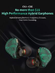 img 3 attached to 🎧 CVJ CSE In-Ear Earbuds: Dynamic + Balanced Armature CVJ Headphone, Extra Bass, Green (No Mic)