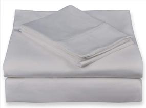 img 4 attached to 🛏️ 500 TC 100% Cotton Sheets - Light Grey XL Twin Sheets for Kids & Adults, Fits 17'' Deep Mattress, Sateen Weave, Soft 3-Piece Bed Sheet Set