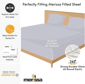 img 1 attached to 🛏️ 500 TC 100% Cotton Sheets - Light Grey XL Twin Sheets for Kids & Adults, Fits 17'' Deep Mattress, Sateen Weave, Soft 3-Piece Bed Sheet Set