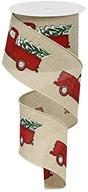 🚚 a & b floral 2.5" x10yd wired vintage truck ribbon, red - charming red vintage truck themed ribbon for elegant floral arrangements logo