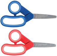 schoolworks 153520-1005 blunt-tip kids scissors 2 pack - 5 inch, blue & red: efficient cutting tools for students logo