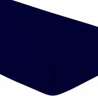 🛏️ 100% cotton knit jersey twin xl fitted sheet set with 2 bonus pillowcases - navy blue - 15-inch deep pocket, 39x80 - ideal for dorm, hospital, and split king beds (navy blue, twin xl) logo