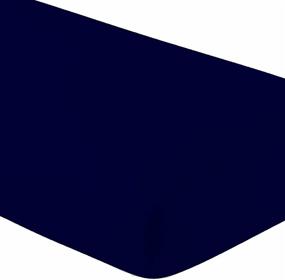 img 4 attached to 🛏️ 100% Cotton Knit Jersey Twin XL Fitted Sheet Set with 2 Bonus Pillowcases - Navy Blue - 15-Inch Deep Pocket, 39x80 - Ideal for Dorm, Hospital, and Split King Beds (Navy Blue, Twin XL)