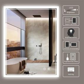 img 2 attached to TokeShimi LED Bathroom Mirror 36 X 28 inch Frontlit and Backlit Decor 3-Color Vanity Make-up Mirror with Light, Anti-Fog & Dimmer Touch Switch, Adjustable Lights, Mounted Fashion, Waterproof