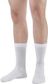 img 4 attached to 🧦 Ames Walker AW Style 130 Coolmax 20-30mmHg Compression Crew Socks - White, Size Large