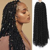 🔥 получите восхитительные вьющиеся аксессуары passion twist hair – 18-дюймовые кудрявые волны для крючкового вязания, предназначенные для черных женщин (1b) логотип