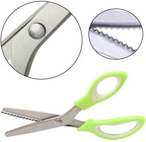 img 3 attached to 🔪 Ultra Sharp Left Handed Pinking Shears for Fabric - Professional Stainless Steel Zig Zag Sewing Scissors by JISTL