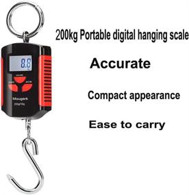 img 2 attached to 🔢 Mougerk Portable Crane Scale 440lb / 200kg | Digital Hanging Heavy Duty Scale | Requires 2 AAA Batteries (Not Included)