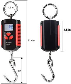 img 3 attached to 🔢 Mougerk Portable Crane Scale 440lb / 200kg | Digital Hanging Heavy Duty Scale | Requires 2 AAA Batteries (Not Included)