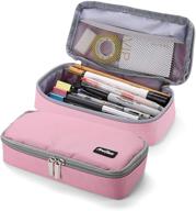 🎒 procase pink pencil bag pen case: large capacity students stationery pouch for school office supplies логотип