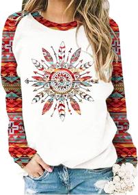 img 4 attached to Womens Sleeve Western Fashion Sweatshirts