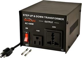 img 1 attached to 🔌 Simran AC-500 Step up Down Transformer: Efficient 110 to 220 Voltage Power Converter, 500 Watt, Black
