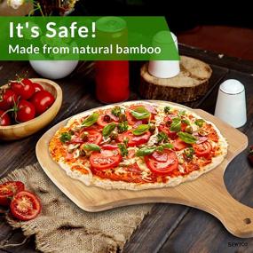 img 2 attached to 🍞 Wooden Pizza Peel 17 Inch by 12 Inch Natural Bamboo Cutting Board - Versatile for Baking Pizza, Bread, Fruit, Vegetables, Cheese