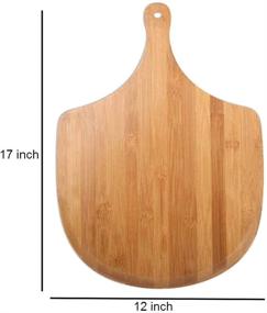 img 3 attached to 🍞 Wooden Pizza Peel 17 Inch by 12 Inch Natural Bamboo Cutting Board - Versatile for Baking Pizza, Bread, Fruit, Vegetables, Cheese