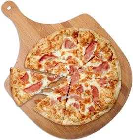 img 4 attached to 🍞 Wooden Pizza Peel 17 Inch by 12 Inch Natural Bamboo Cutting Board - Versatile for Baking Pizza, Bread, Fruit, Vegetables, Cheese