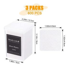 img 3 attached to 👁️ Beauty Junko [600PCS] Eyelash Extension Glue Adhesive Nozzle Wipes & Removers Kit