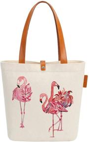 img 4 attached to 🌺 Канва и пляжная сумка So'each в стиле Flamingo Love: стильная графическая ручная сумка
