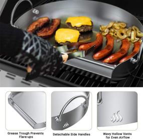 img 1 attached to 🍳 18-inch Stainless Steel Griddle Pan Grilling Tool for Charcoal Kettle Grill, Ceramic Grills, and Gas Grills - Universal Onlyfire