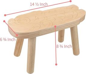 img 1 attached to 🪑 Kids' Wooden Stool - Toddler Stool Chair, Paintable Wood, Durable Solid Wood Tiny Stool